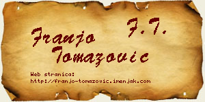 Franjo Tomazović vizit kartica